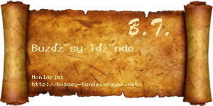 Buzásy Tünde névjegykártya